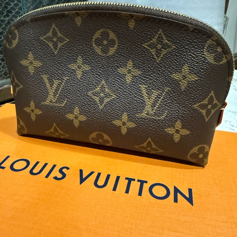 Louis Vuitton Brown and Gold Monogram Pouch